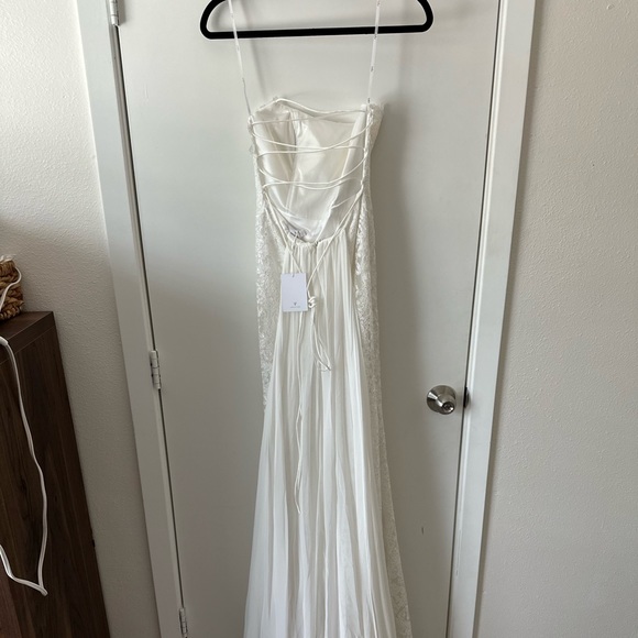 Remarkable Moment White Floral Embroidered Lace-Up Maxi Dress - Picture 8 of 12